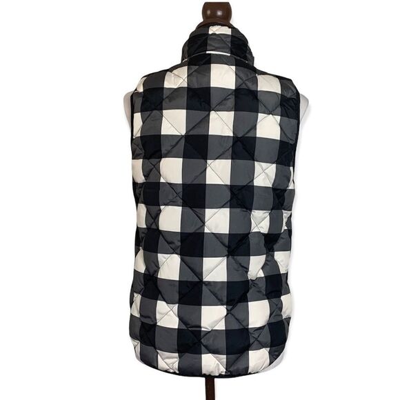 WOOLRICH women’s black and white plaid quilted vest sz S - Picture 3 of 3